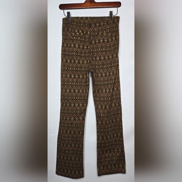 Women's Free People Pull-On Pants w/ Diamond Jacquard Pattern - Brown - Size 2 - Picture 4 of 7